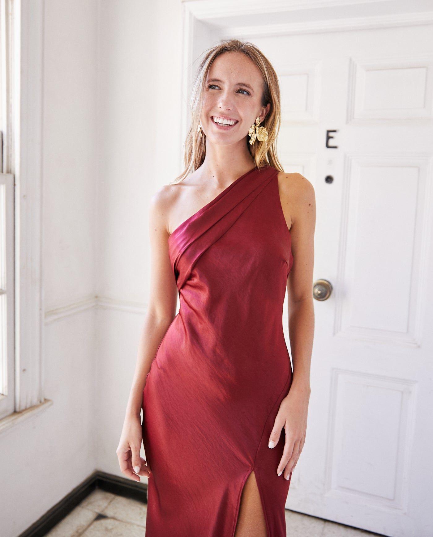 Vestido Largo de Fiesta Dublin Burdeo-4