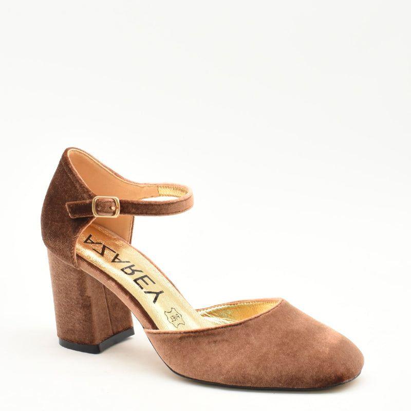 Zapato De Fiesta Terciopelo Granada Taupe-2