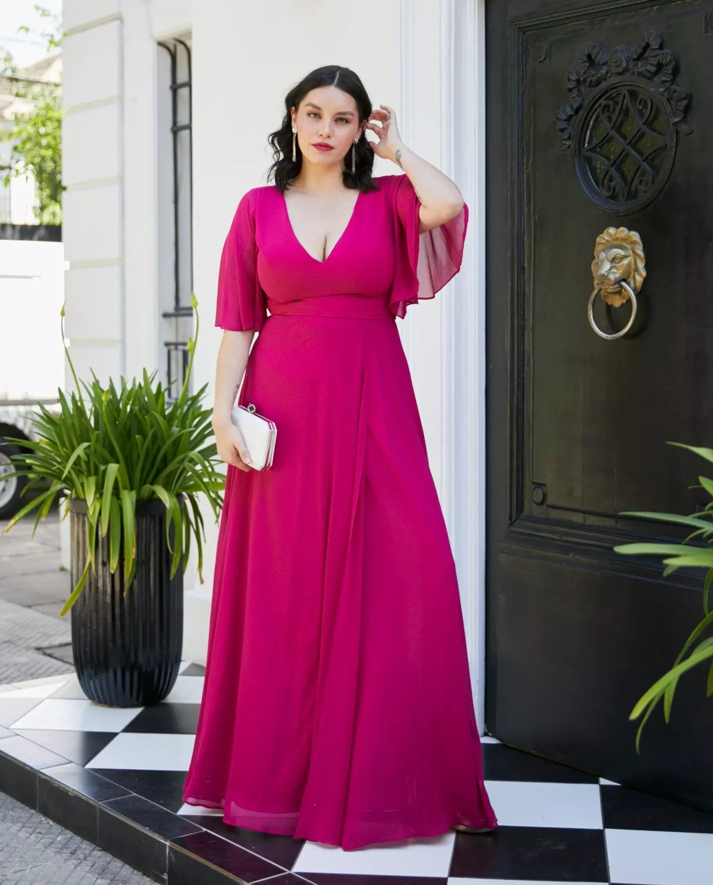 Vestido Largo de Fiesta Cristina Magenta-0