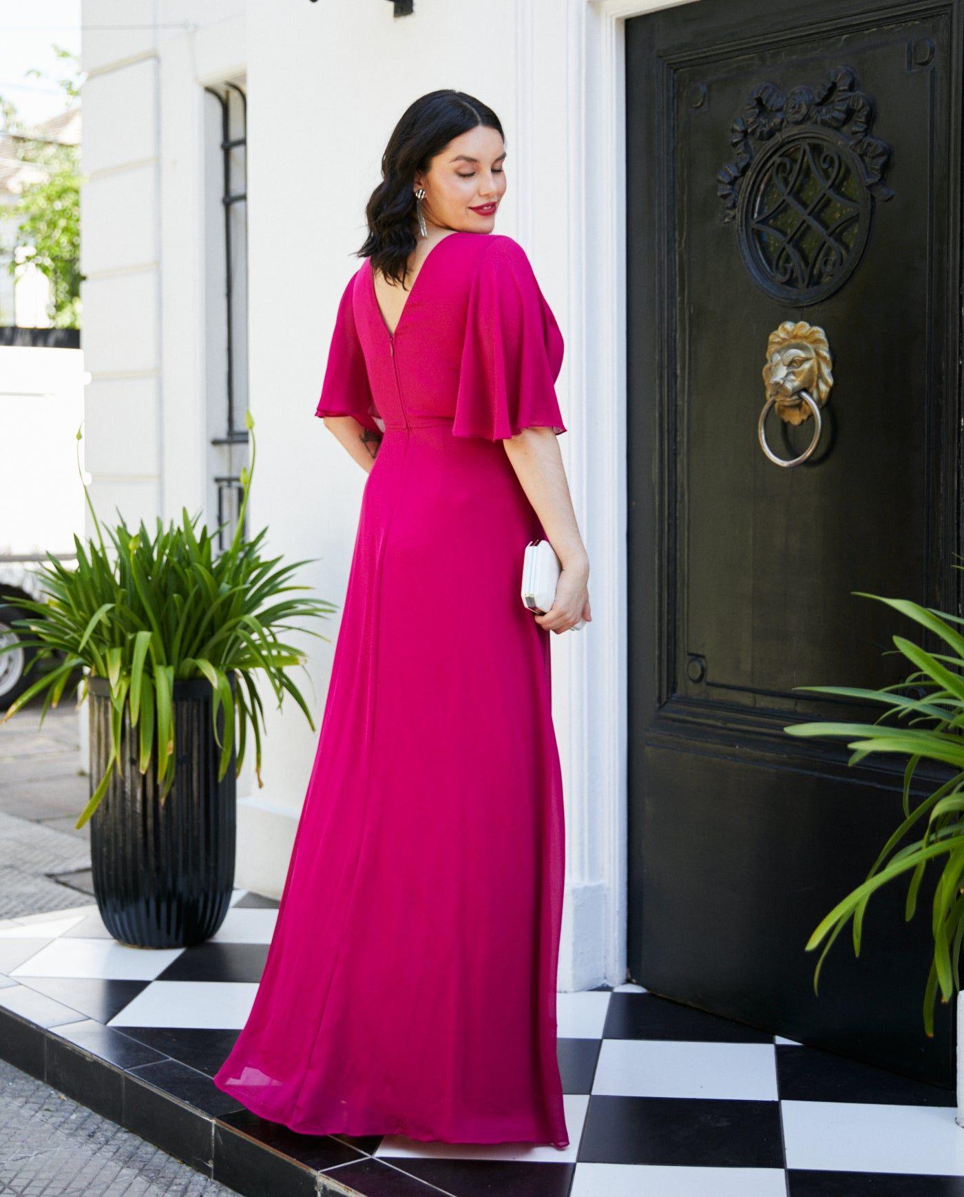 Vestido Largo de Fiesta Cristina Magenta-1