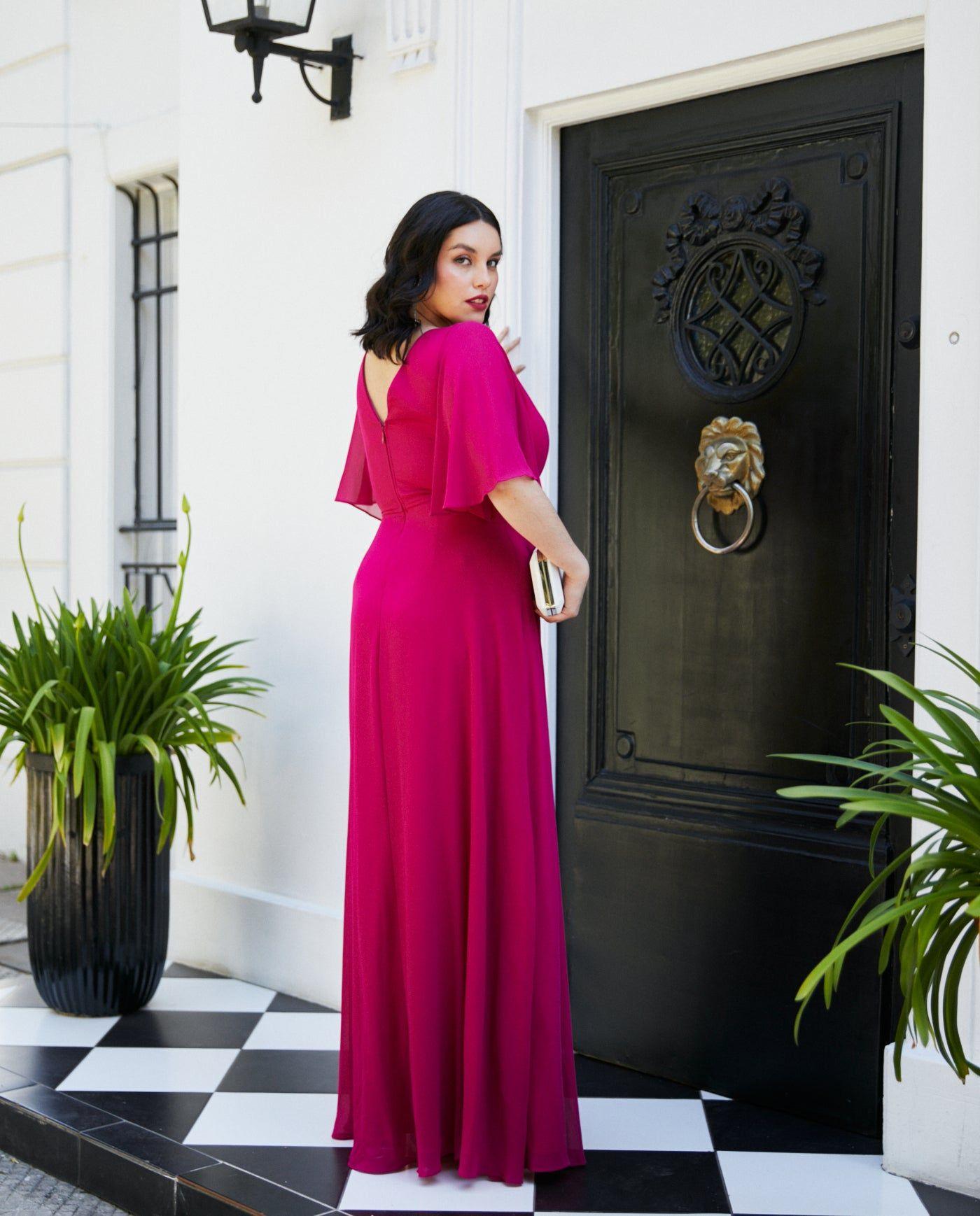 Vestido Largo de Fiesta Cristina Magenta-4