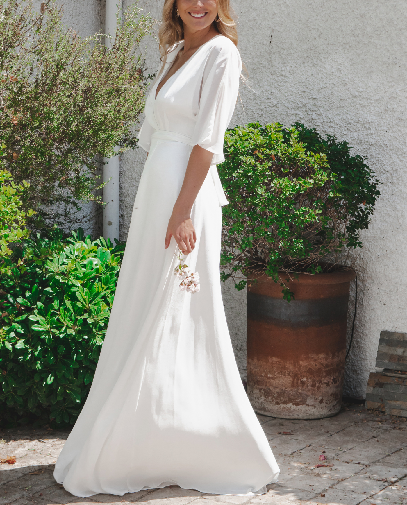 Vestido Largo de Novia Leandra Gasa Ivory-0