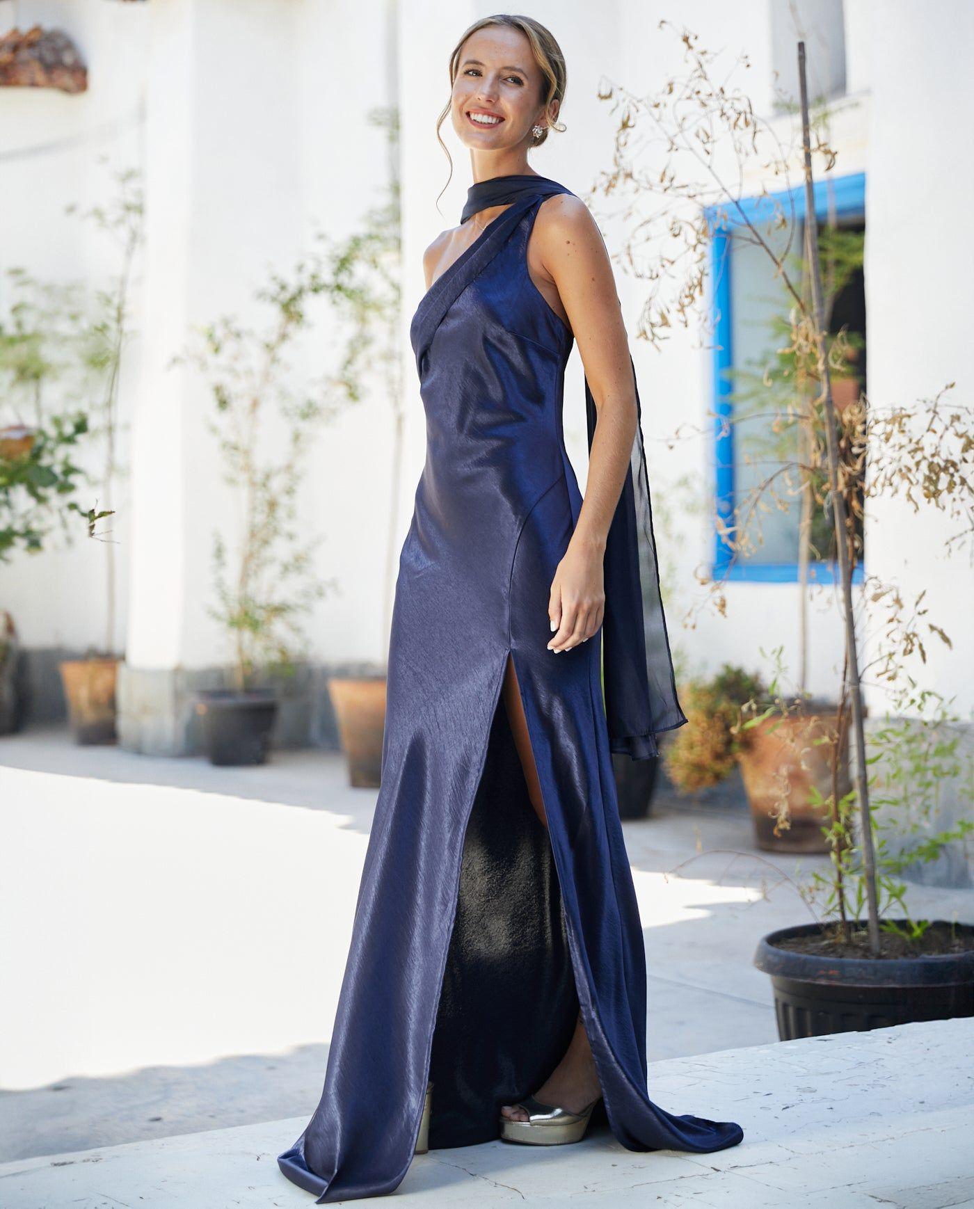 Vestido Largo de Fiesta Dublin Azul Oscuro-4