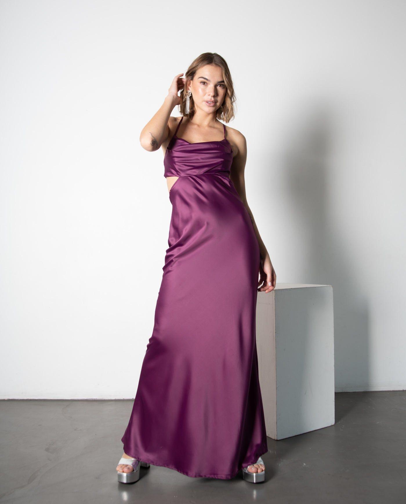 Vestido De Fiesta Largo Carol Morado-0