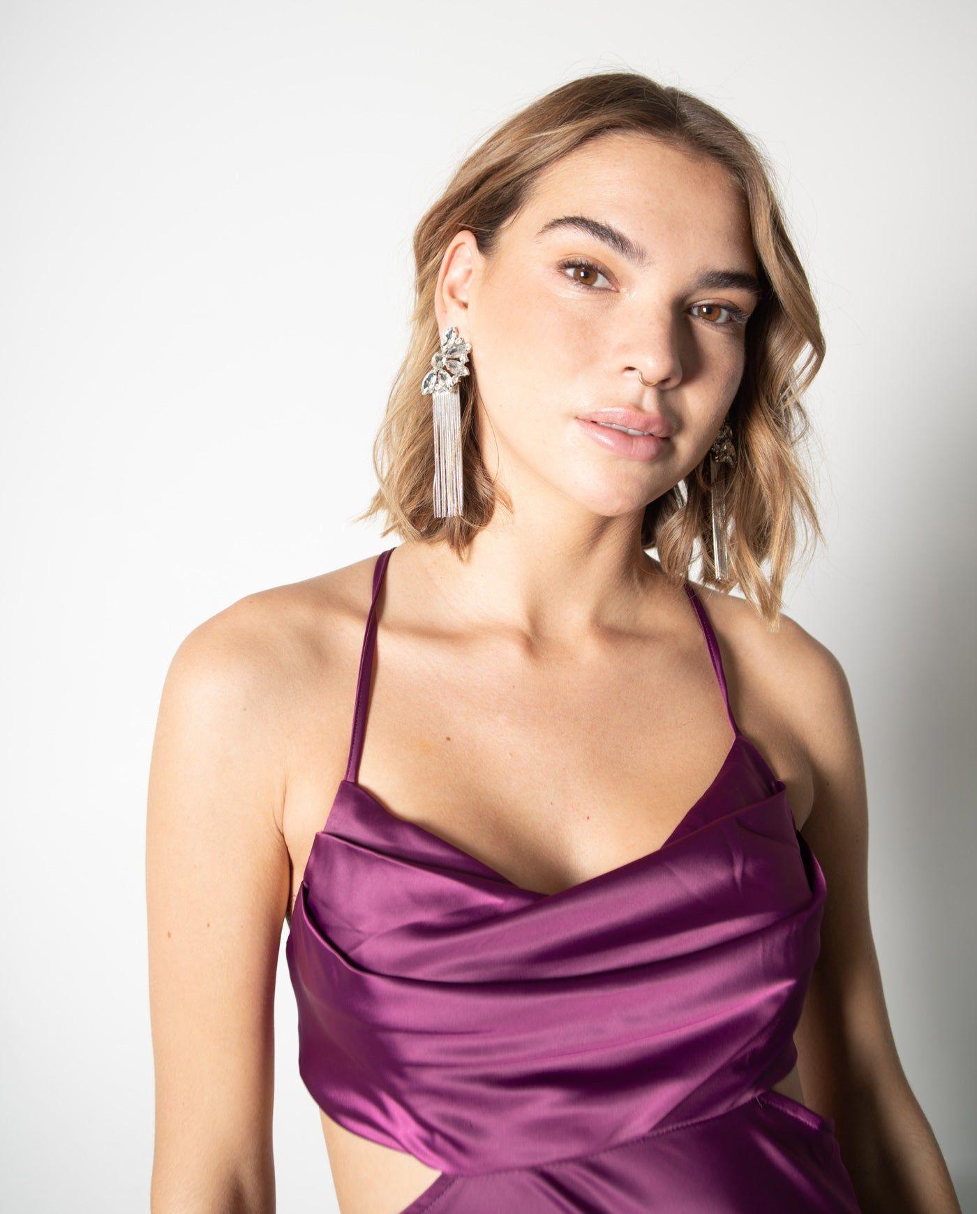 Vestido De Fiesta Largo Carol Morado-1