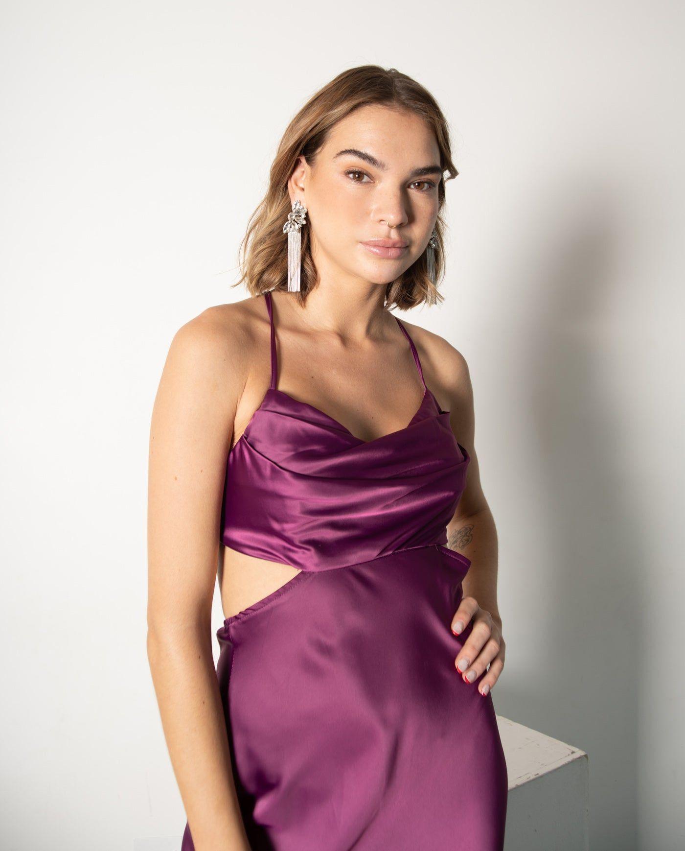 Vestido De Fiesta Largo Carol Morado-2