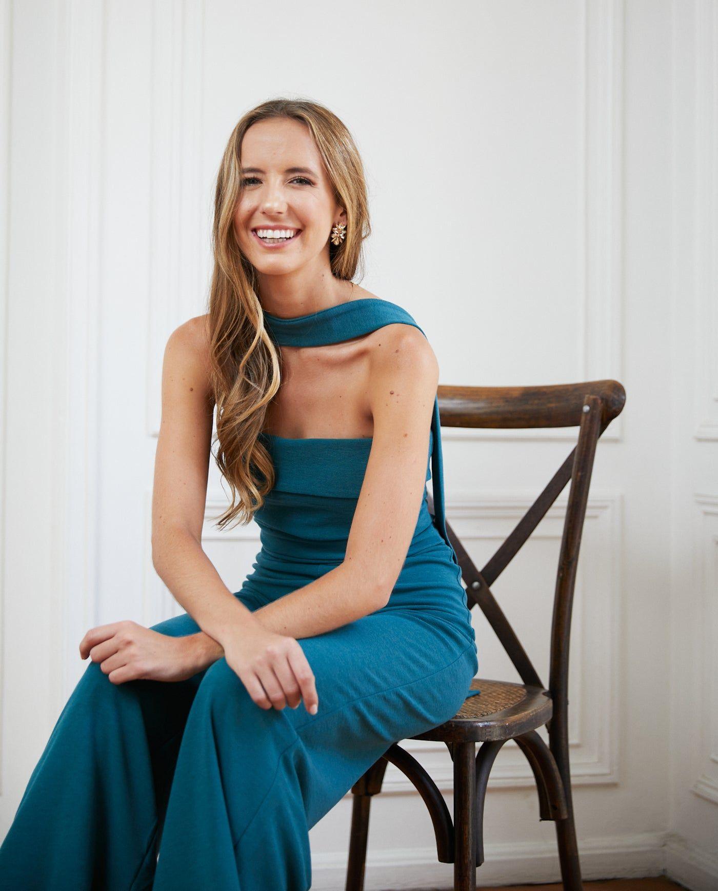 Enterito de Fiesta María Ignacia Turquesa Oscuro-3