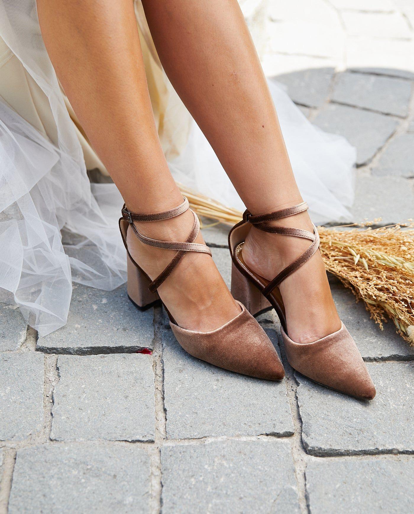 Zapato De Fiesta Terciopelo Málaga Taupe-4