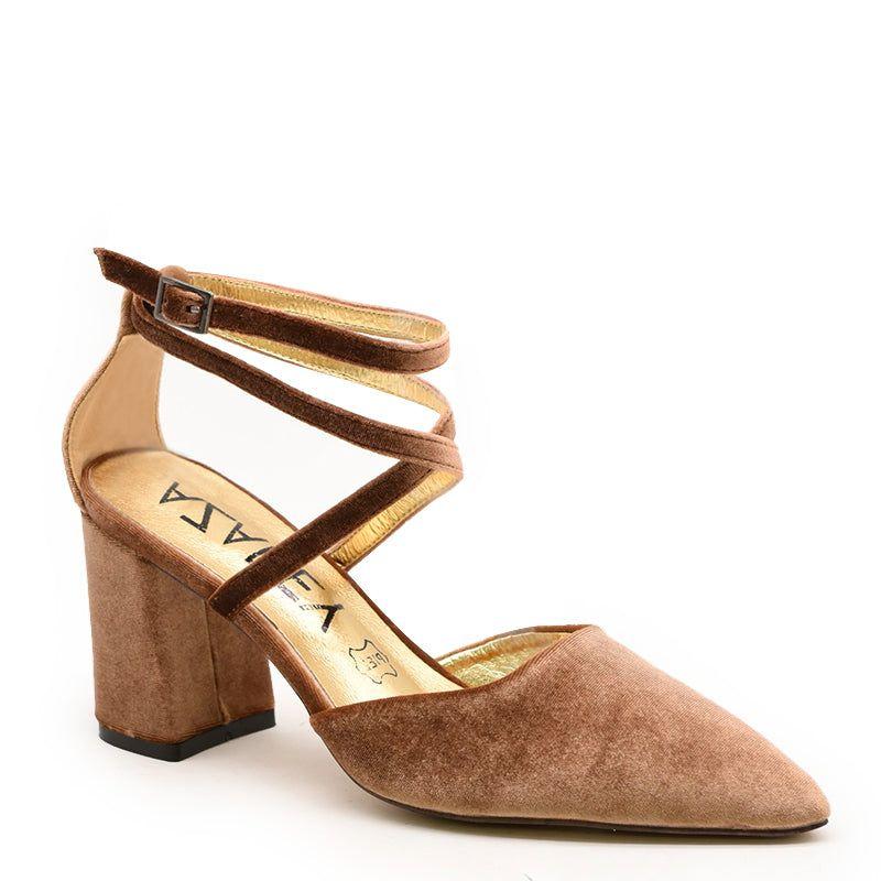 Zapato De Fiesta Terciopelo Málaga Taupe-5