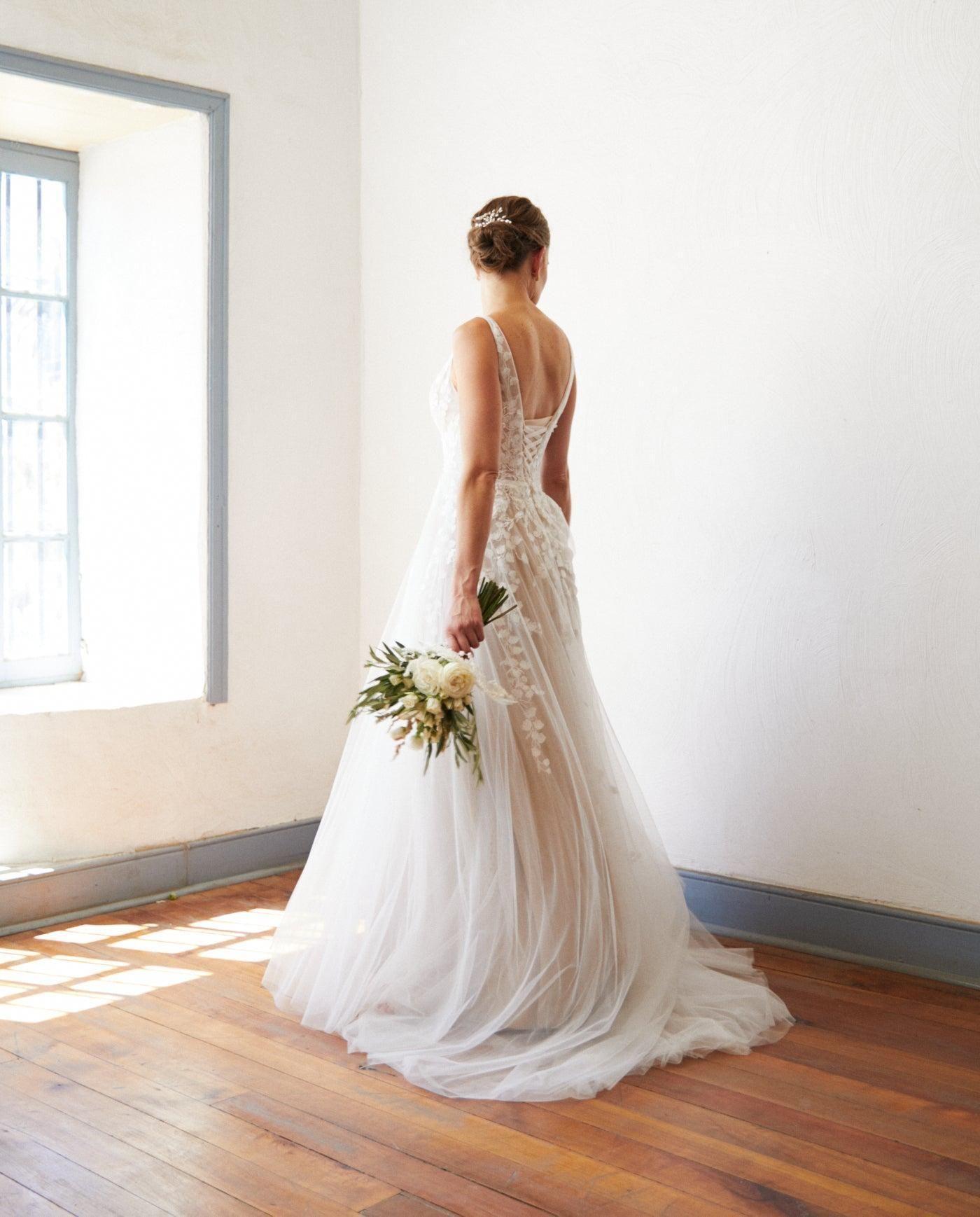 Vestido Largo de Novia Eloise Tul Nude-6