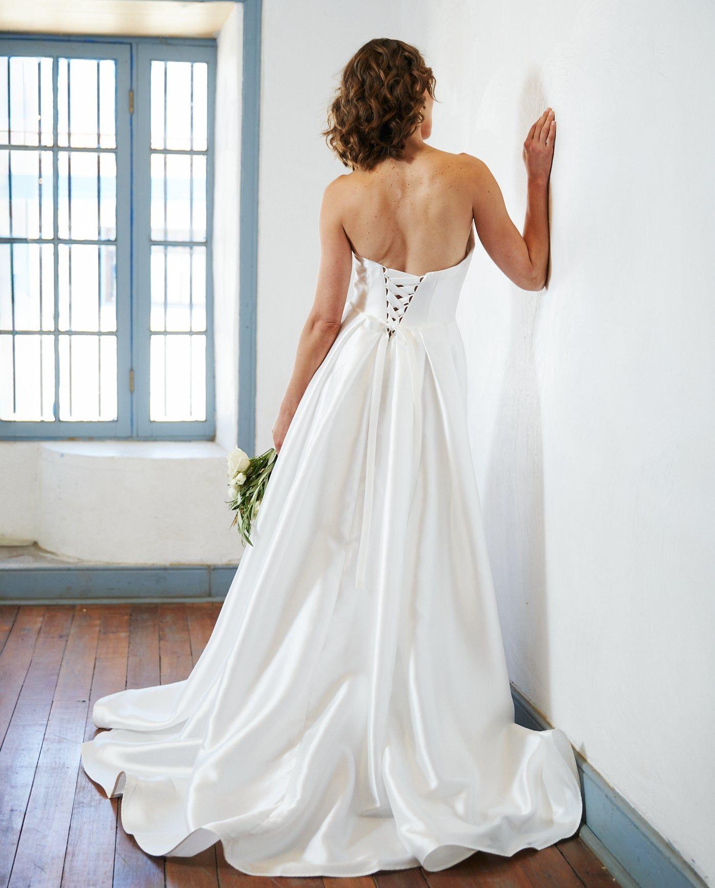 Vestido Largo de Novia Celeste Blanco-1