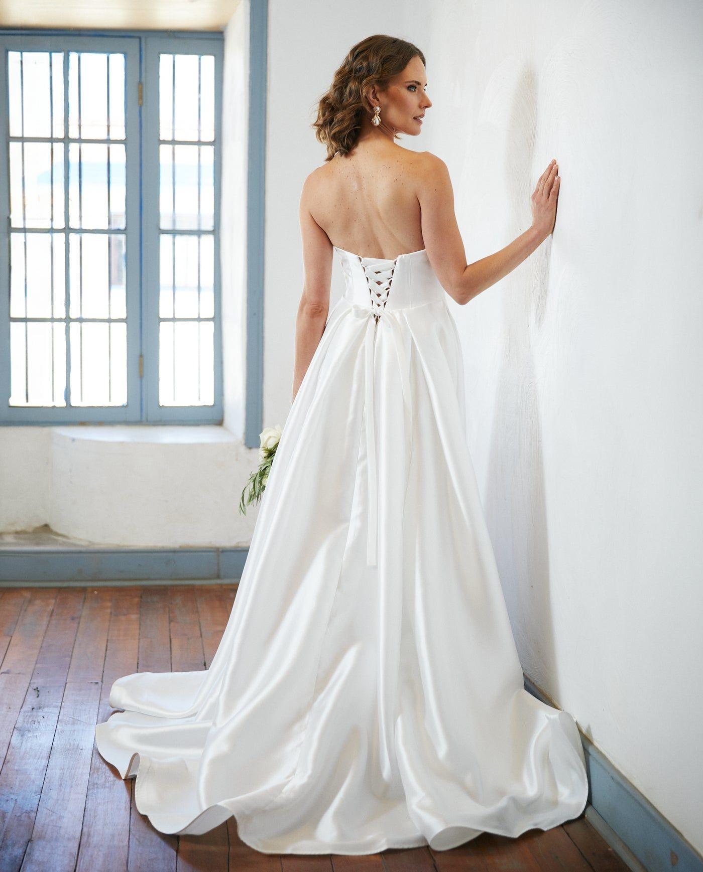 Vestido Largo de Novia Celeste Blanco-4