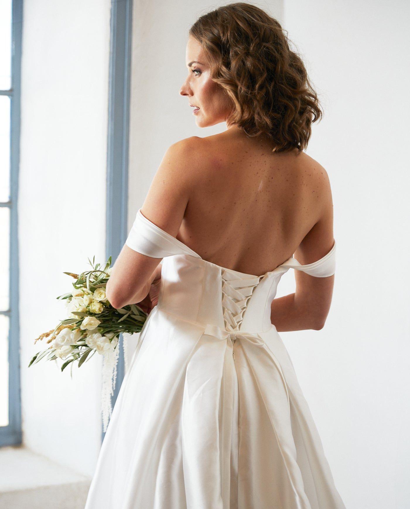 Vestido Largo de Novia Celeste Blanco-6