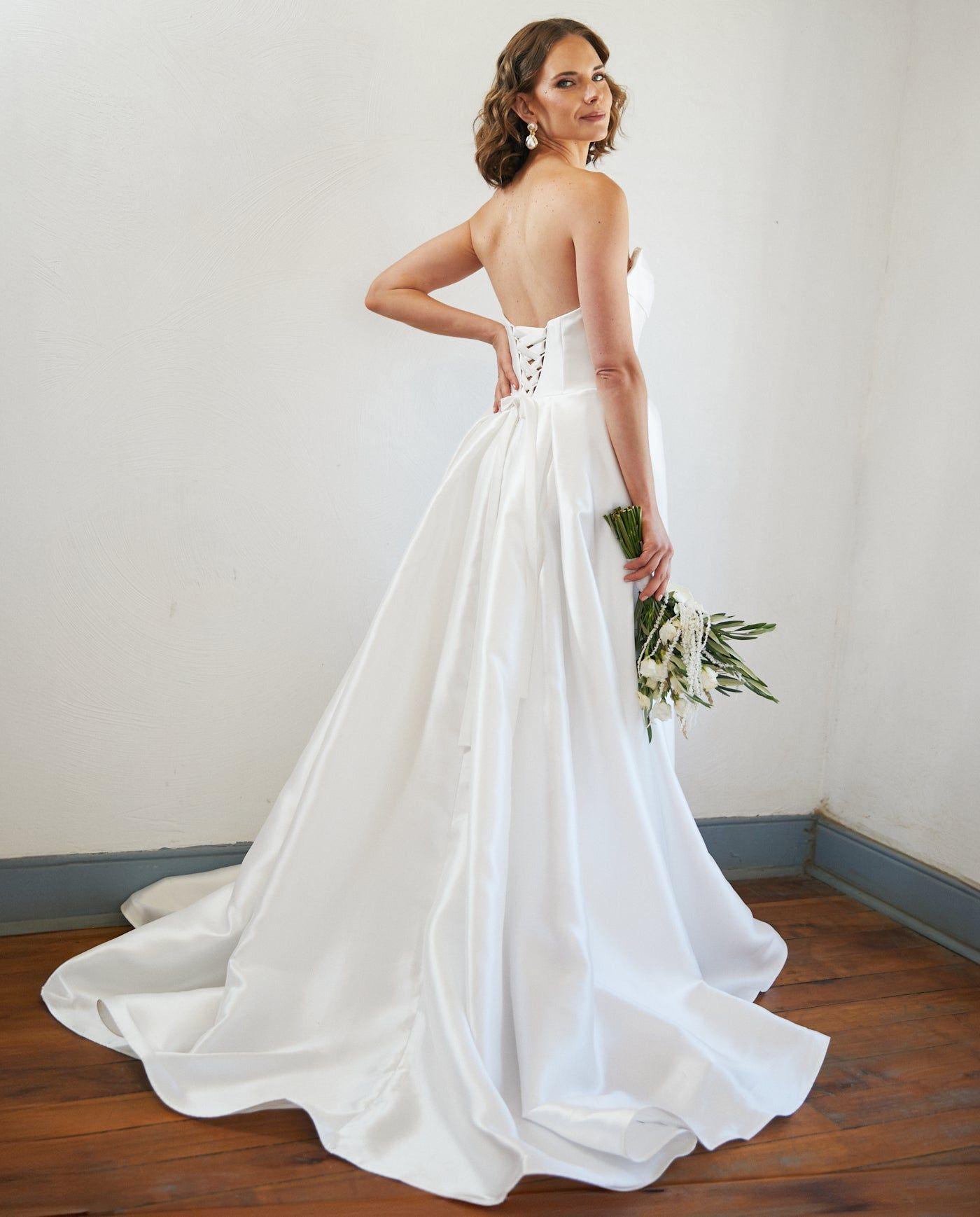 Vestido Largo de Novia Celeste Blanco-8