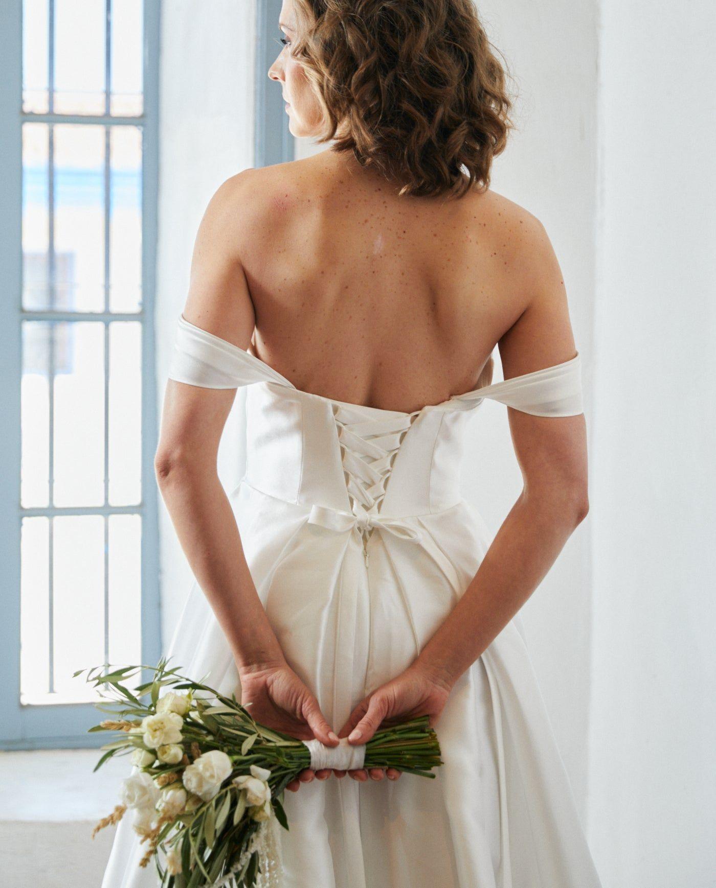 Vestido Largo de Novia Celeste Blanco-9