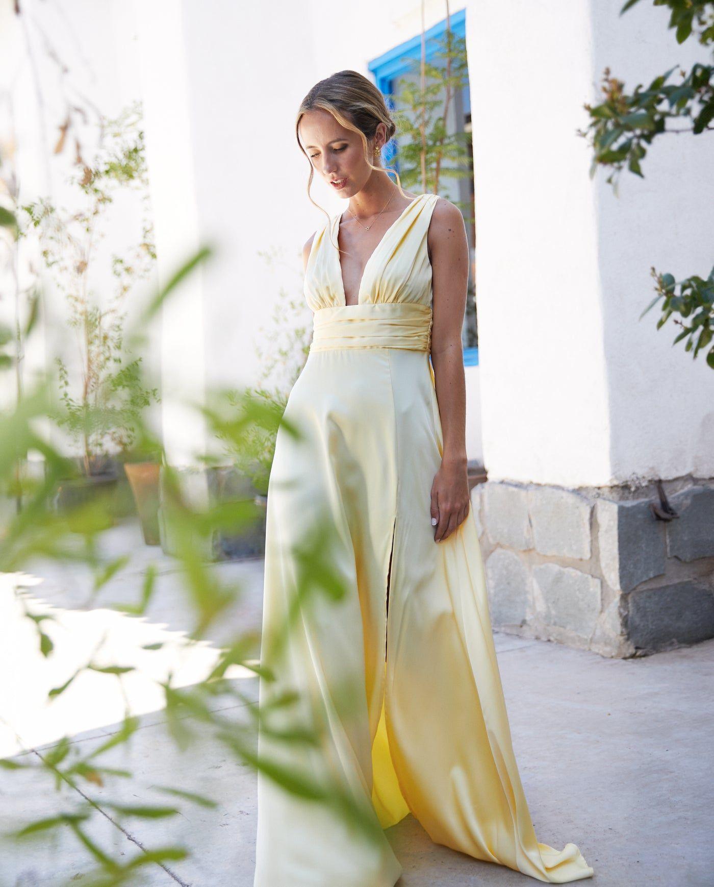 Vestido Largo de Fiesta Isabel Amarillo-5