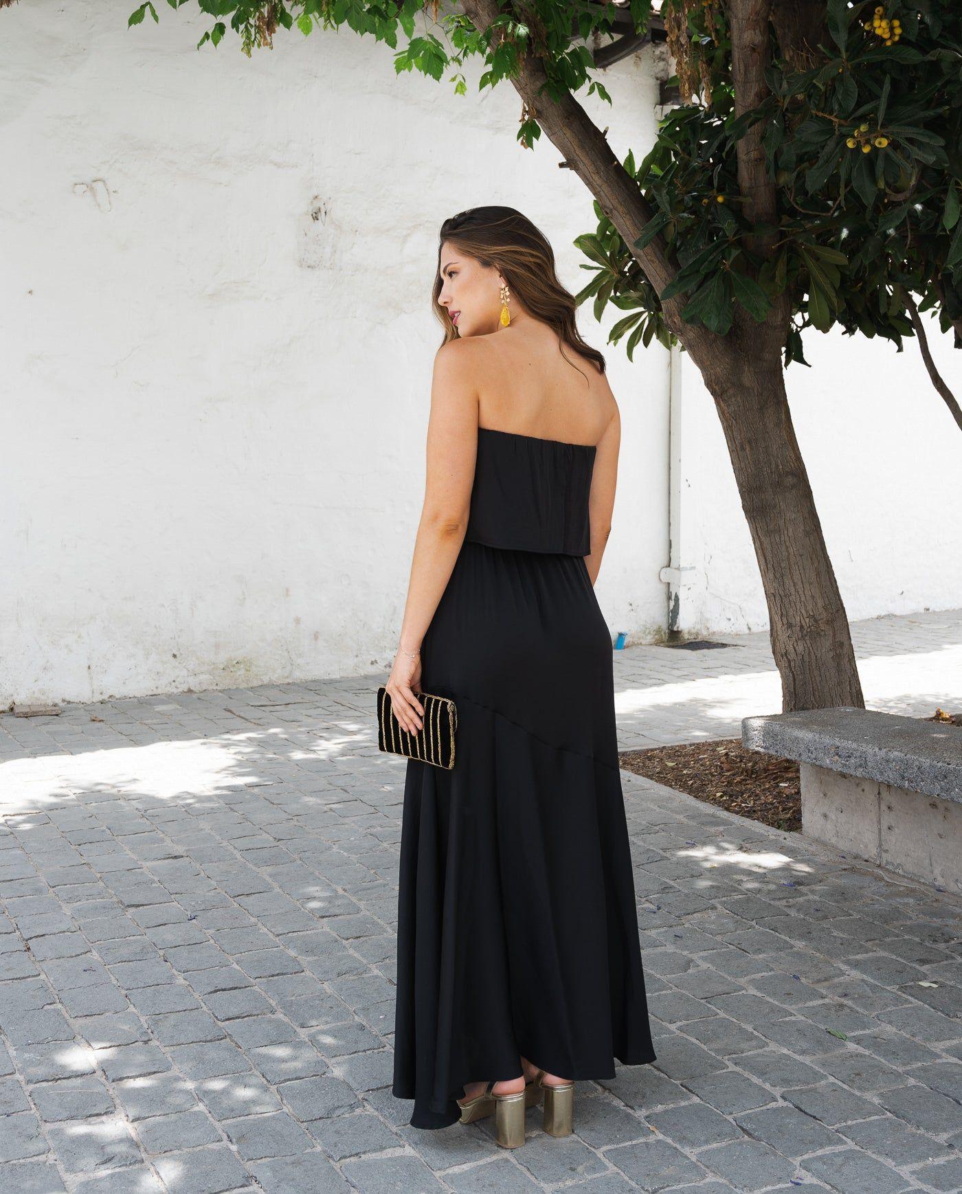 Vestido Largo de Fiesta Valentina Negro-1