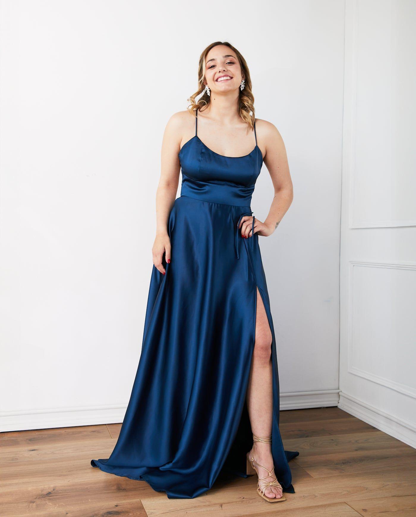 Vestido Largo de Fiesta Rafa Turquesa Oscuro-2