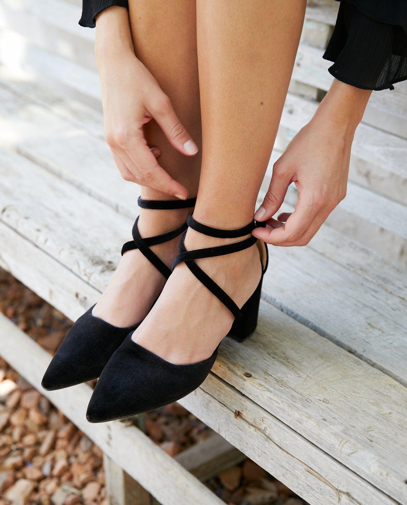 Zapato De Fiesta Terciopelo Málaga Negro-0