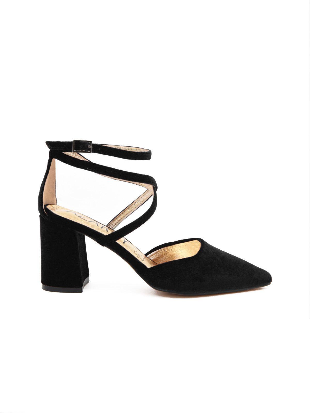 Zapato De Fiesta Terciopelo Málaga Negro-3