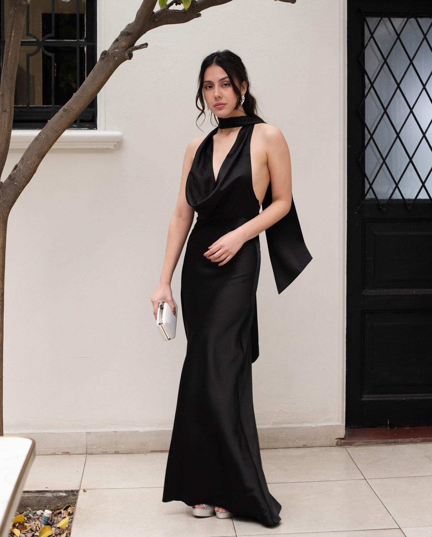 Vestido Largo de Fiesta Budapest Negro-2