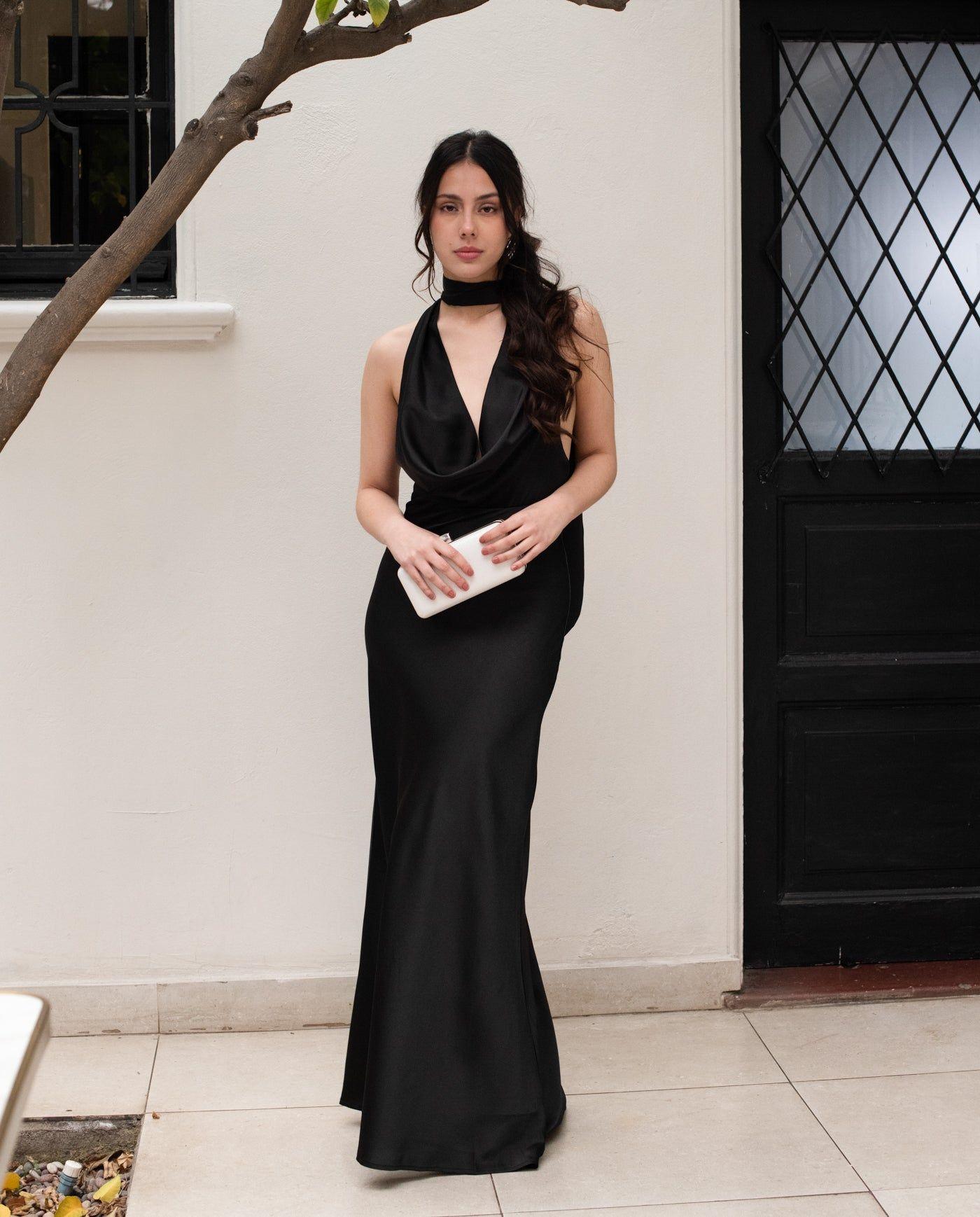 Vestido Largo de Fiesta Budapest Negro-4