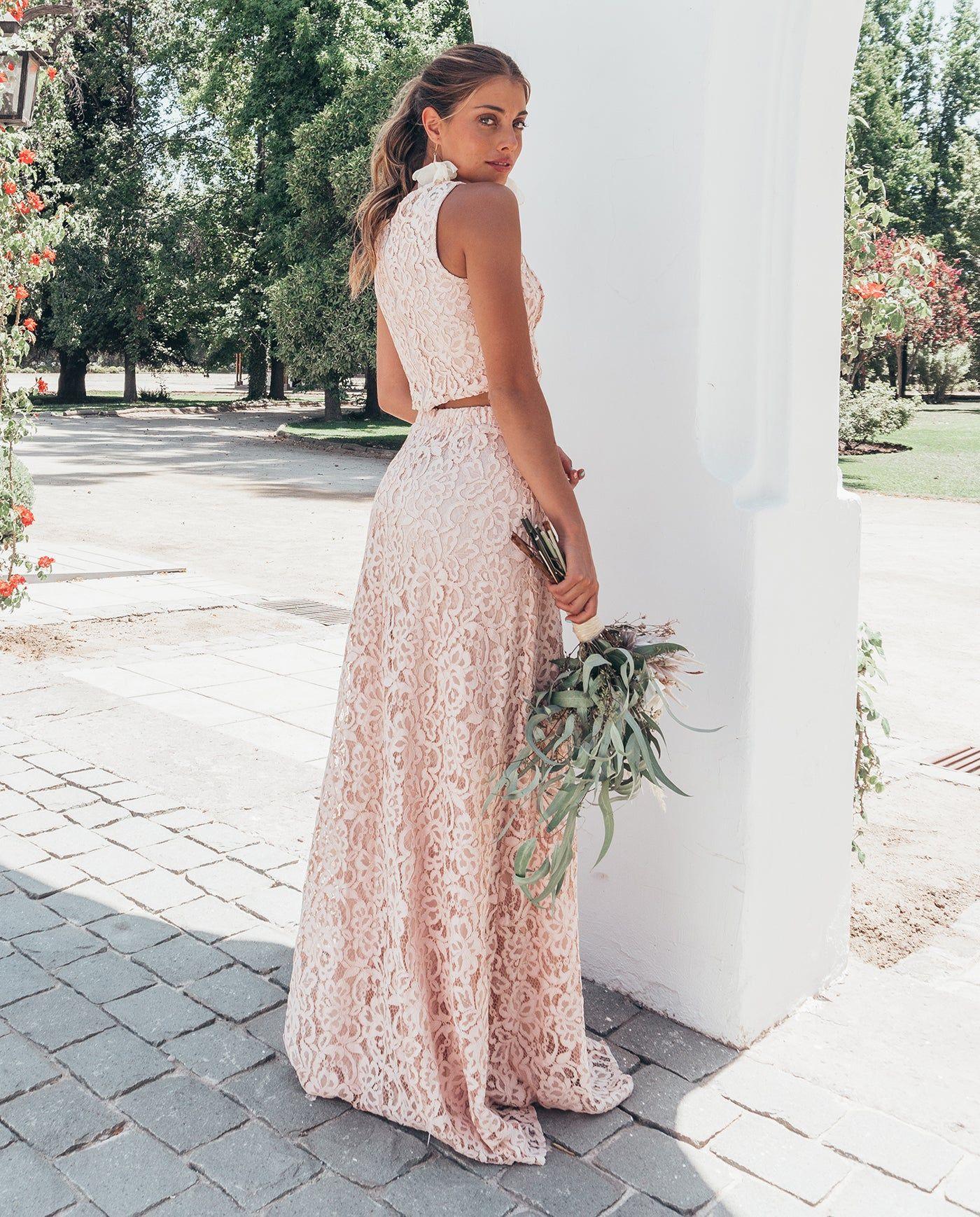 VESTIDO DE NOVIA 2 PIEZAS CONJUNTO EVA ROSA PALO-2