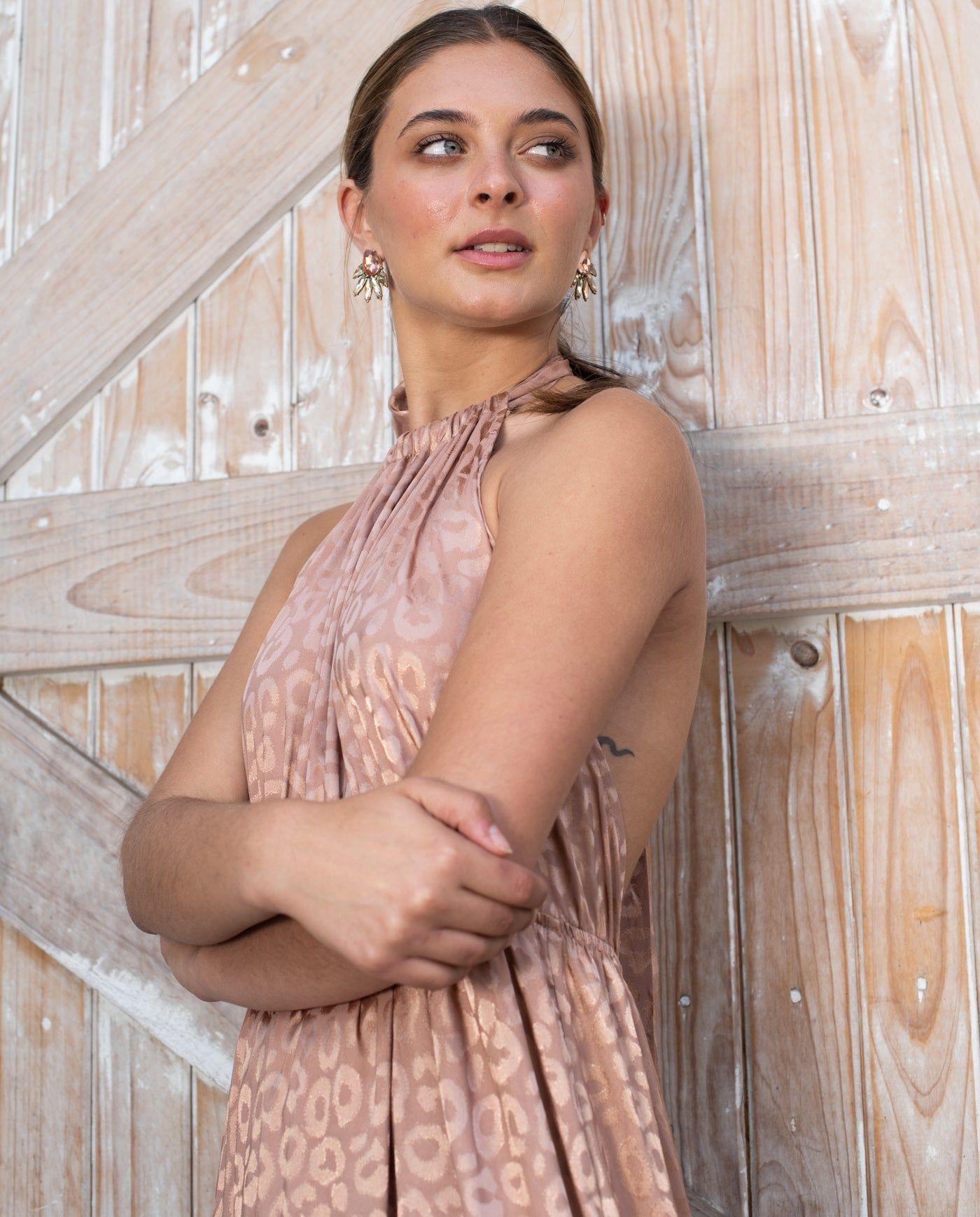Vestido Largo Juana Leopardo Nude-2