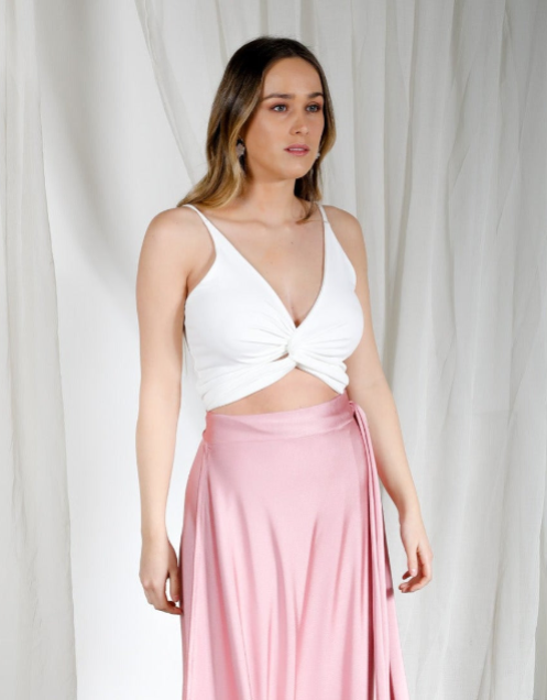 CROP TOP IGNACIA MANGA CORTA Y LAZO IVORY-2