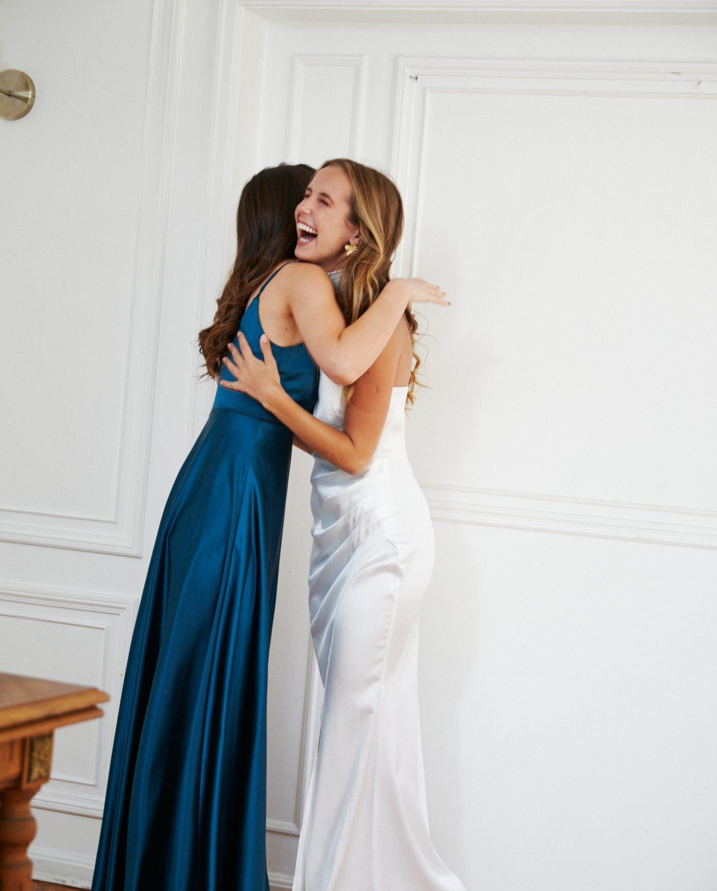 Vestido Largo de Fiesta Amaris Turquesa Oscuro-2