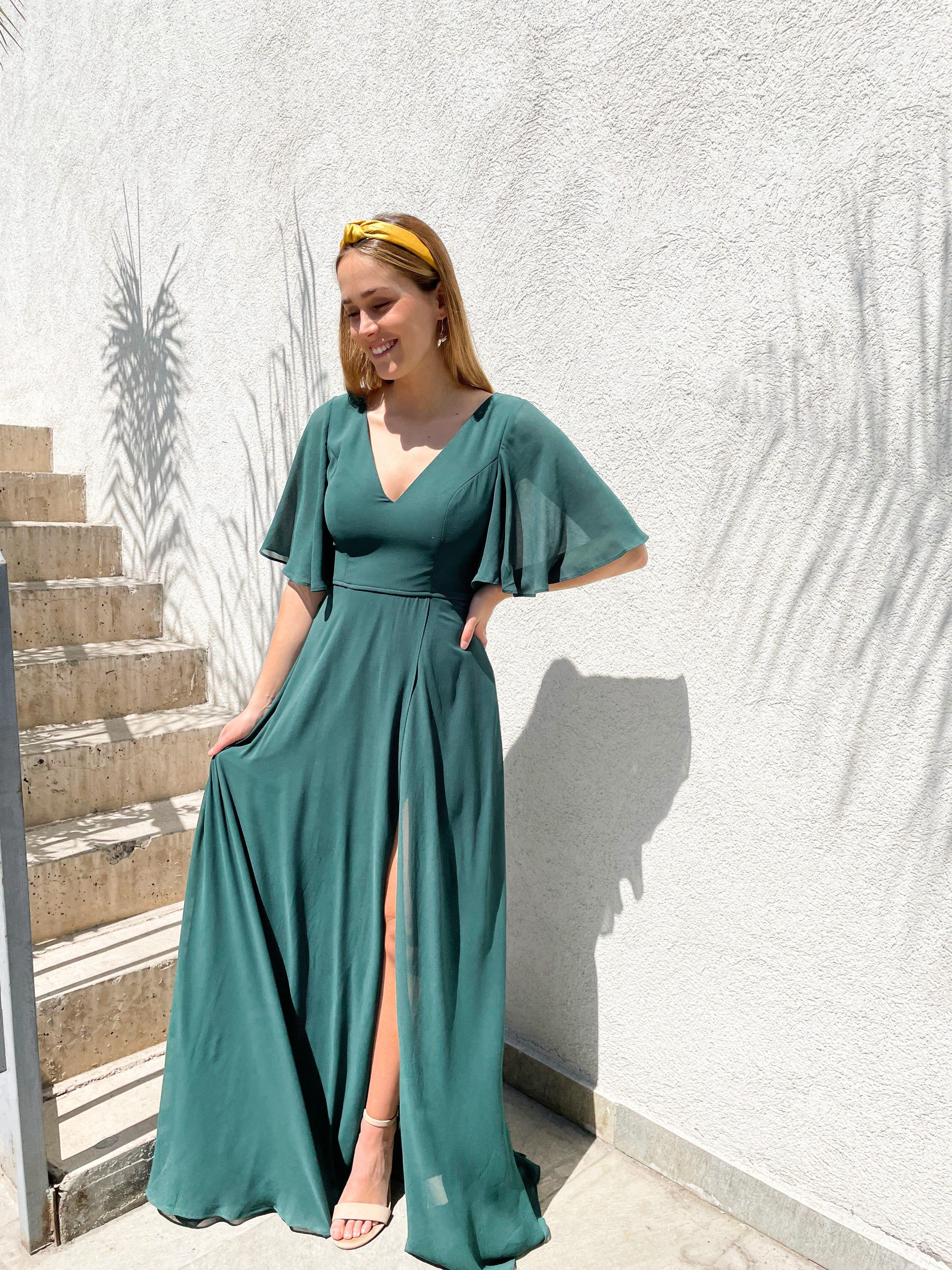 Vestido Largo Cristina Verde-2