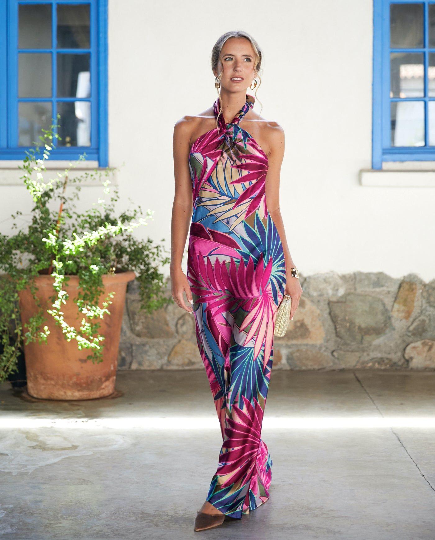 Vestido Largo de Fiesta Jazmin Fondo Fucsia-6