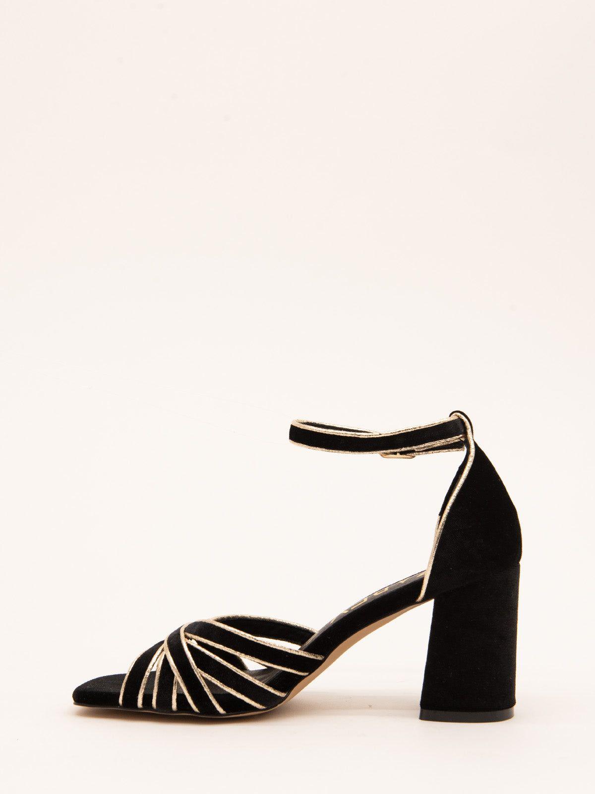 Zapato De Fiesta Terciopelo Bilbao Negro-3