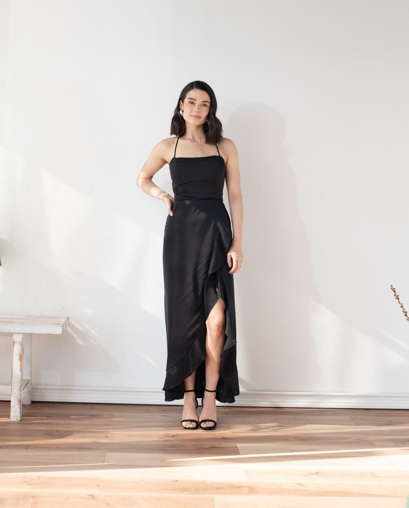 Vestido Largo de Fiesta Olimpia Negro-2