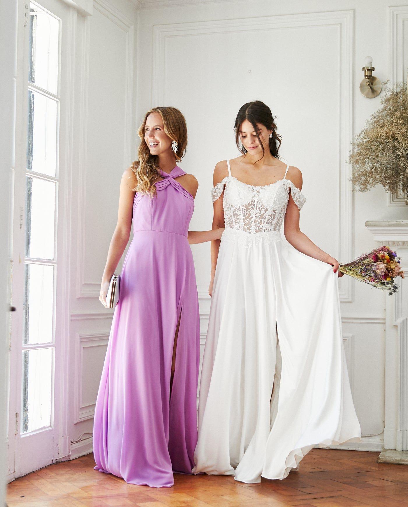 Vestido Largo de Fiesta Elisa Halter Lila-4