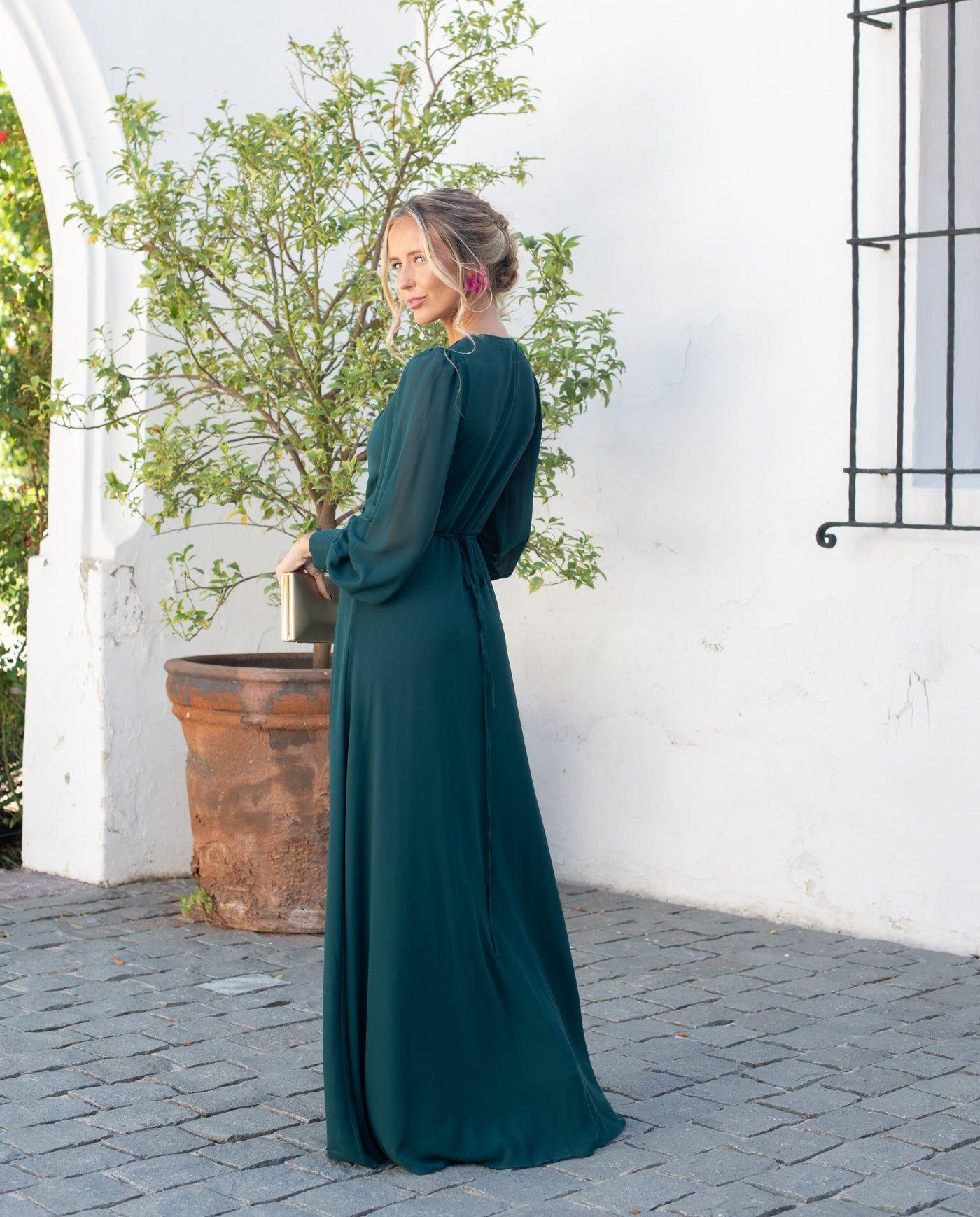 vestido largo jacinta verde -3