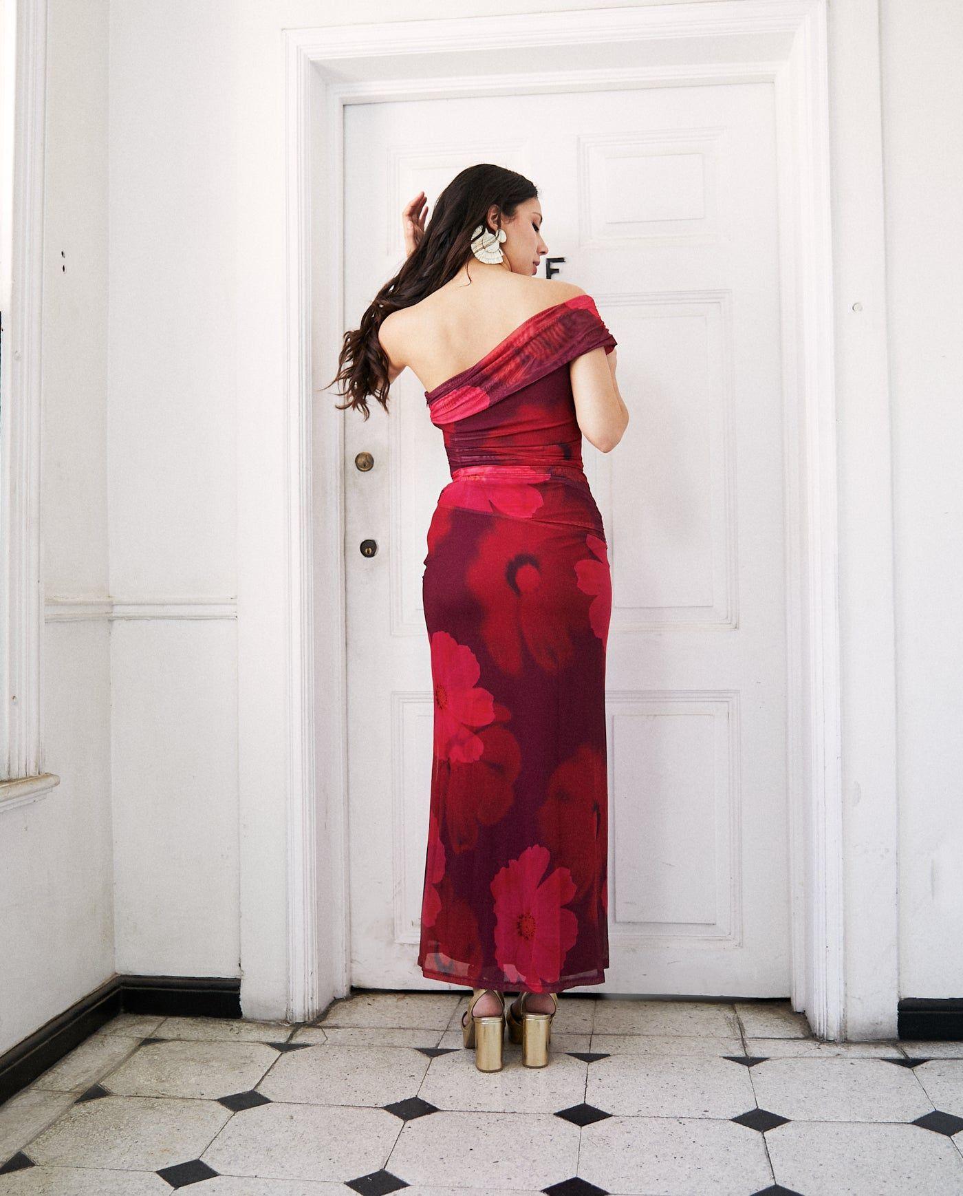 Vestido Largo de Fiesta Segovia Fondo Burdeo-2