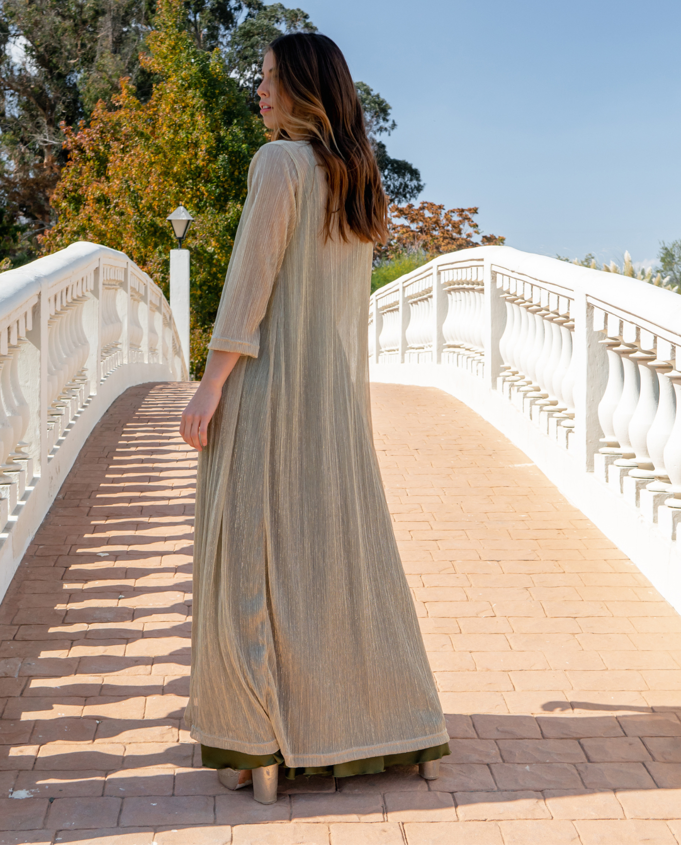 Maxi Tapado Camila Plisado Transparente Dorado-2