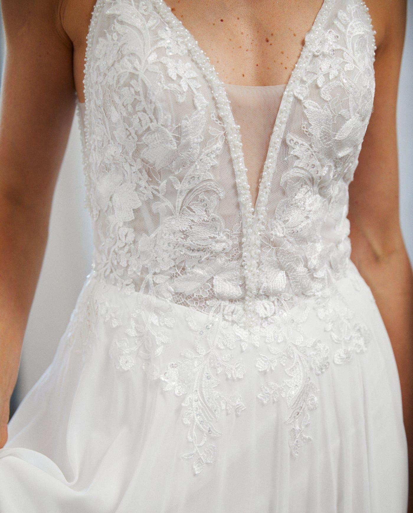 Vestido Largo de Novia Lys Gasa Ivory-1