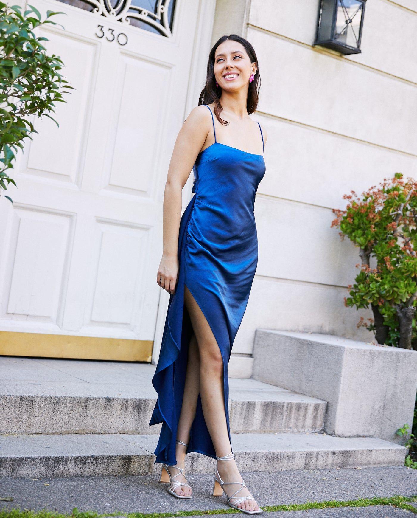 Vestido Largo de Fiesta Camille Vuelos Azul-0