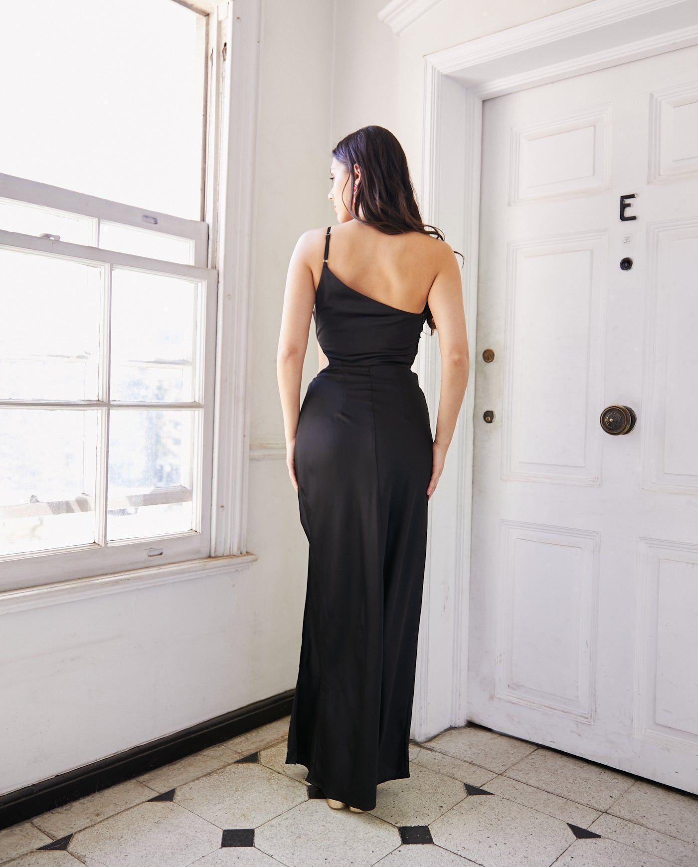 Vestido Largo de Fiesta Dubai Negro-2