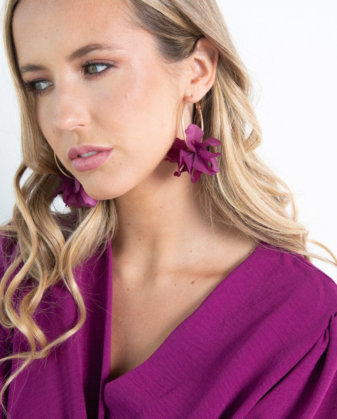 Vestido Corto Meli Manga Larga Magenta-2