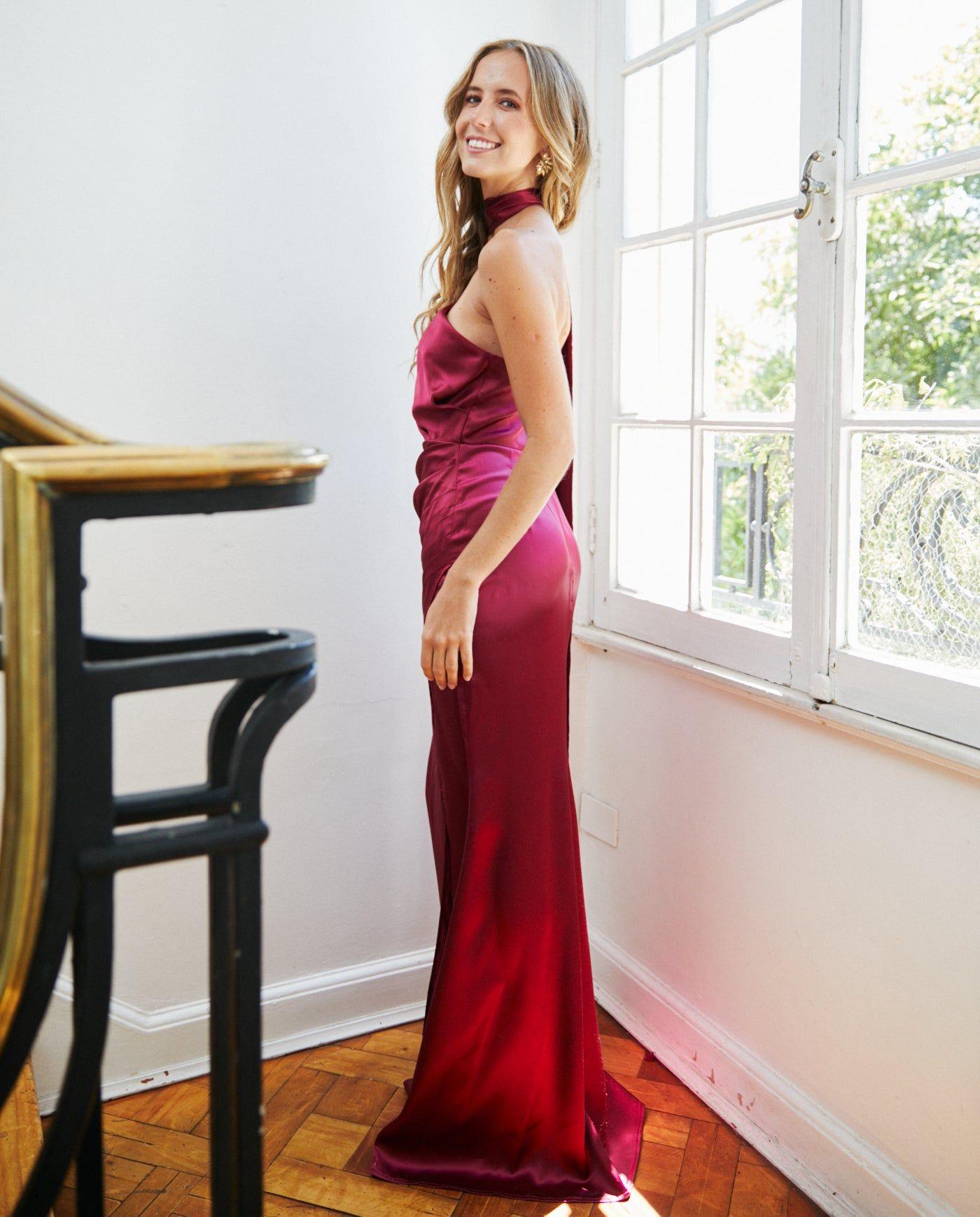 Vestido Largo de Fiesta Joaquina Cherry-3