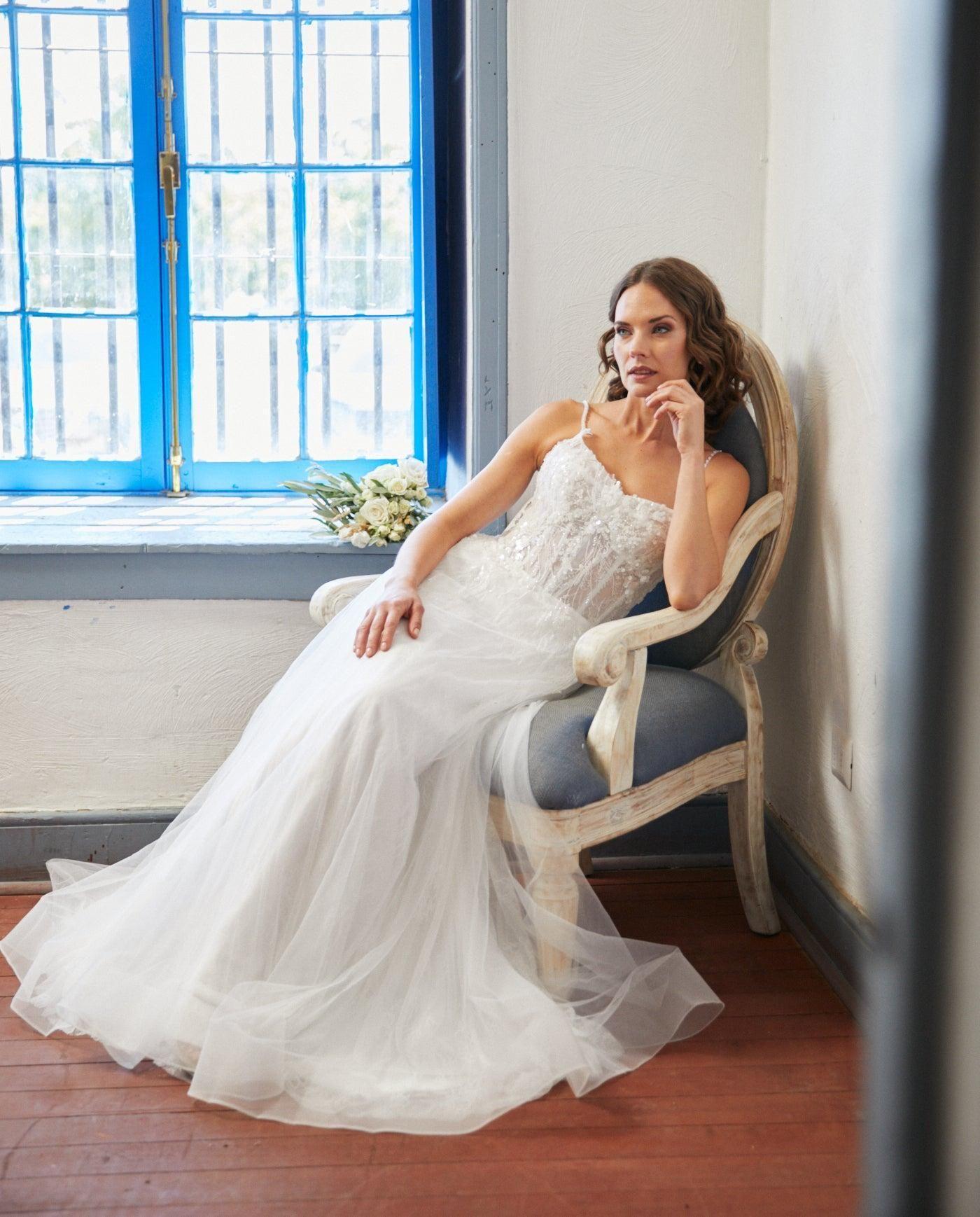 Vestido Largo de Novia Blanche Tul Ivory-4