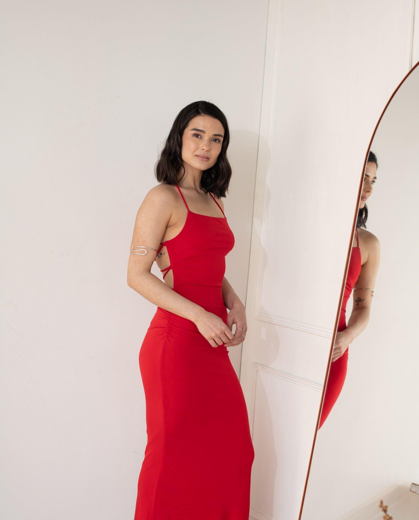 Vestido Largo de Fiesta Cadiz Rojo-0