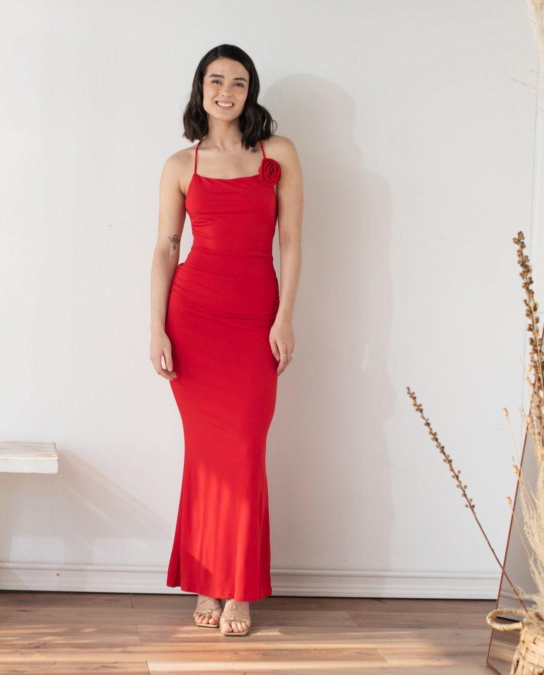 Vestido Largo de Fiesta Cadiz Rojo-2