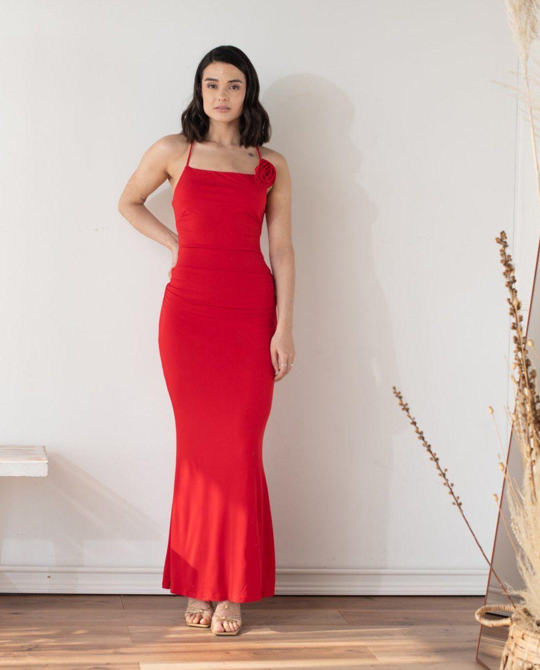 Vestido Largo de Fiesta Cadiz Rojo-4