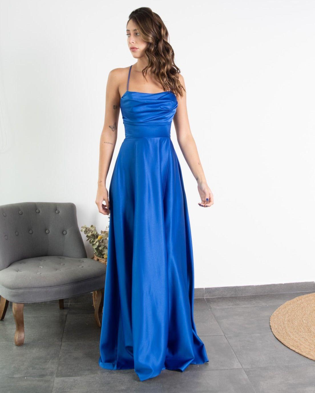 Vestido de Fiesta Largo Camila Azul Royal-0