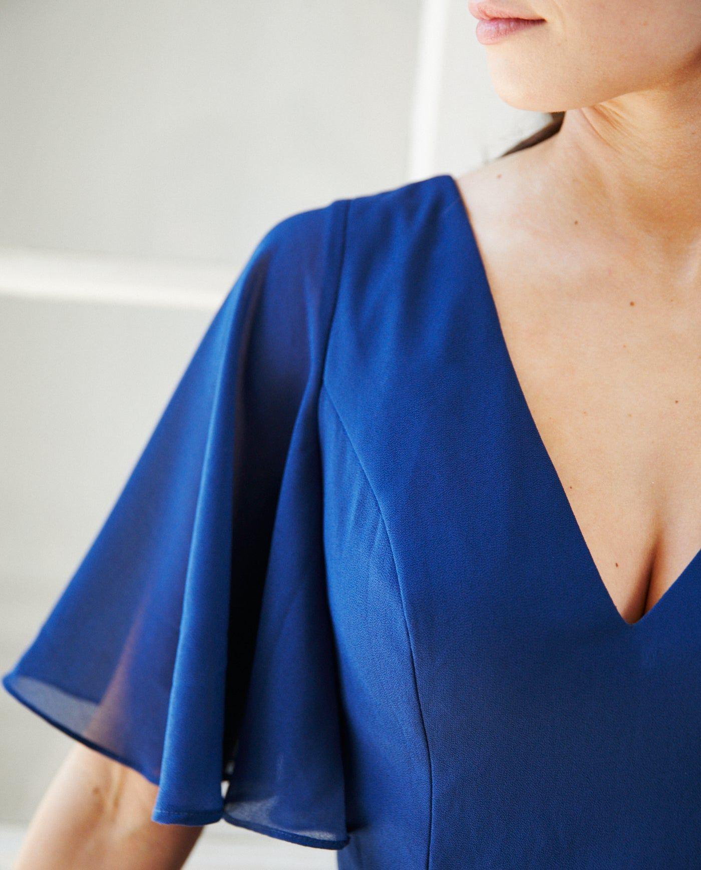 Vestido Largo de Fiesta Cristina Azul Oscuro-2