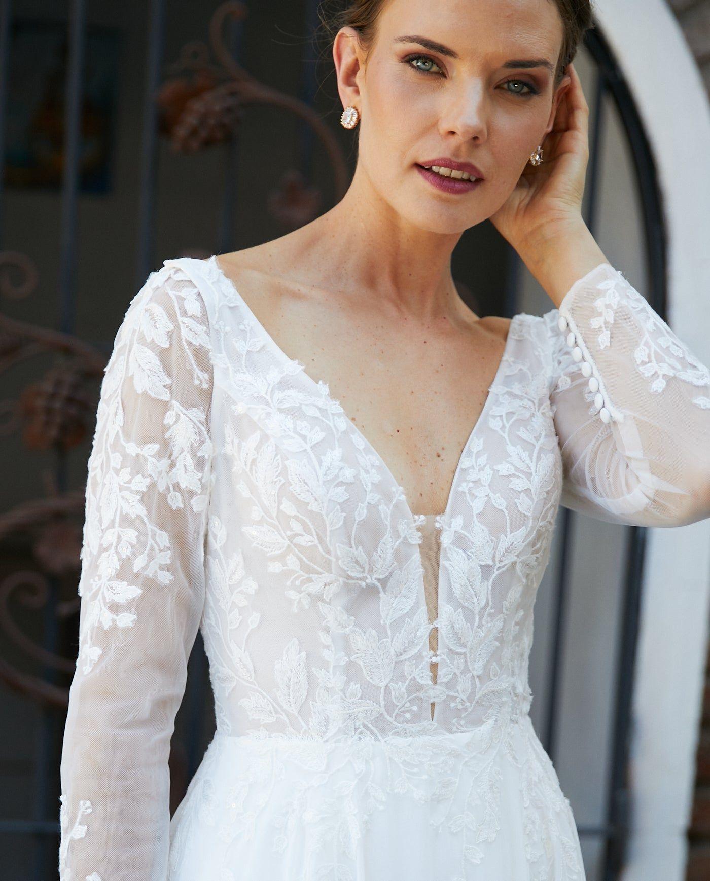 Vestido Largo de Novia Clair Ajustable Gasa Ivory-2